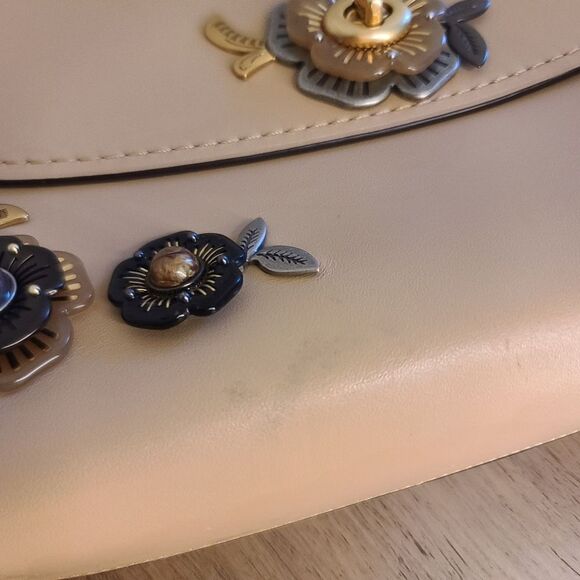 Coach 52611 Tea Rose Parker Shoulder Bag Beechwood Tan - Picture 8 of 13